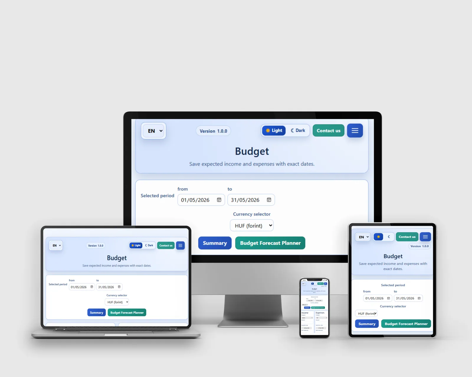 Budgeting app preview