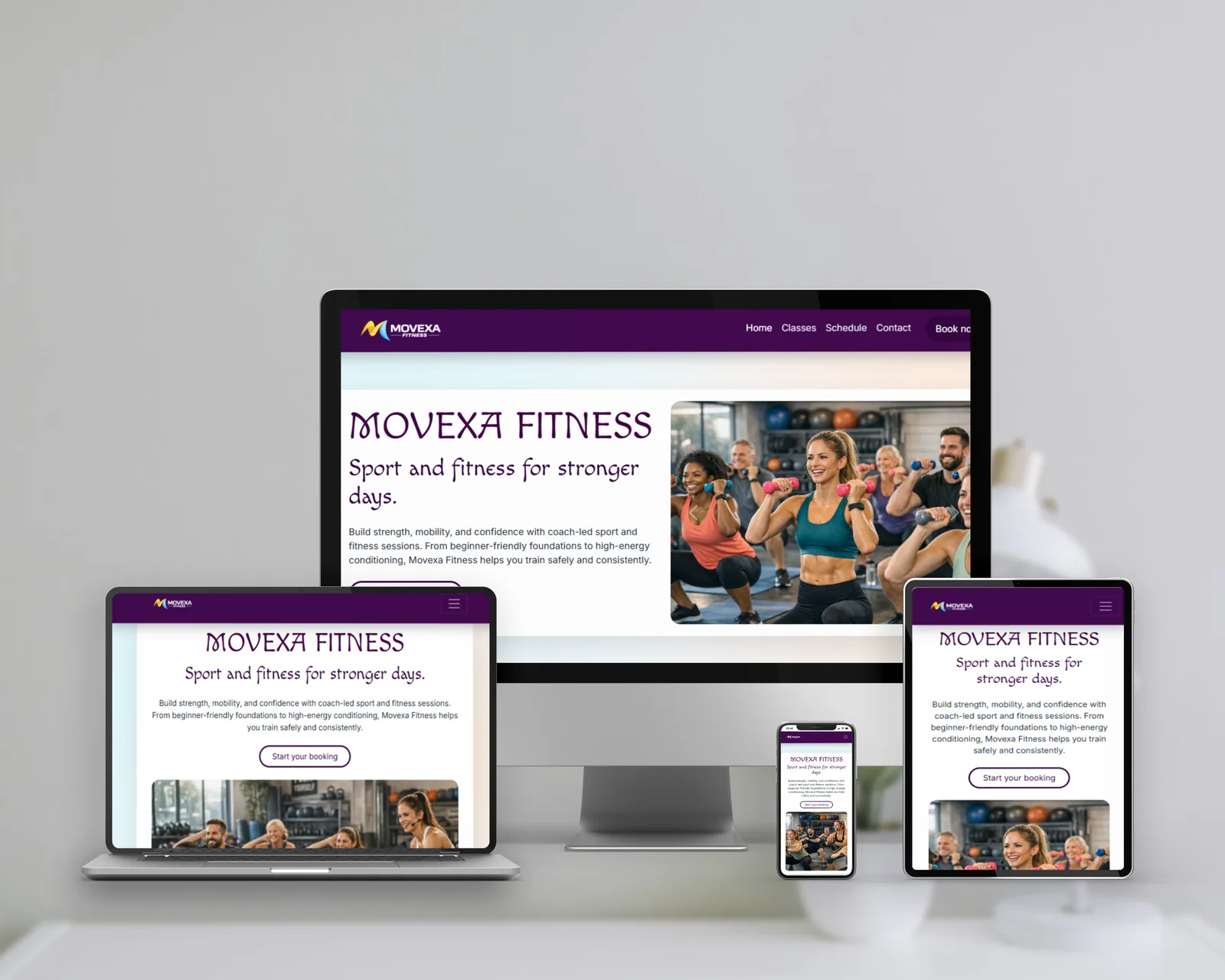 Fitness scheduling app preview