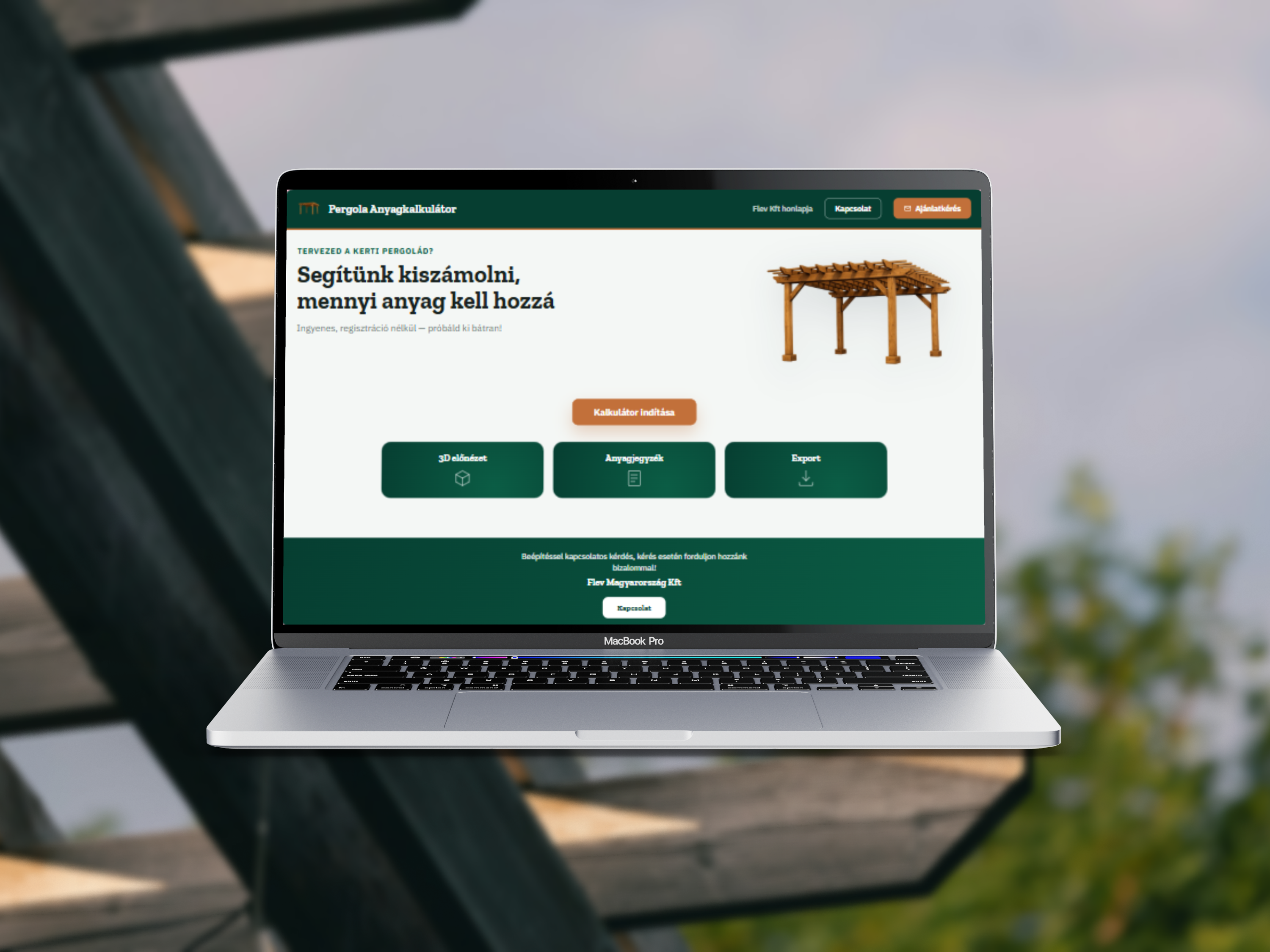 Pergola Calculator webapp preview 3