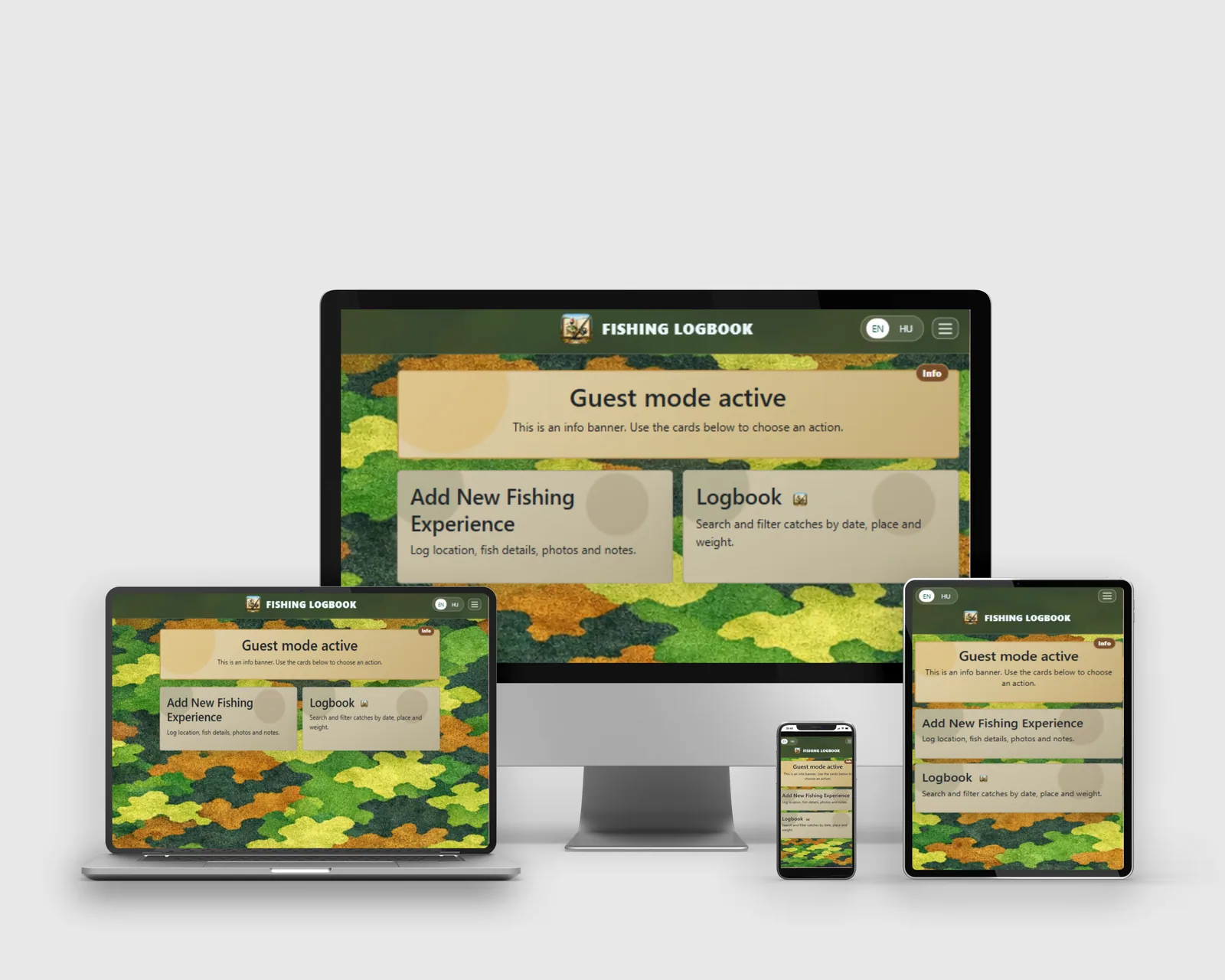 Fishing logbook app preview